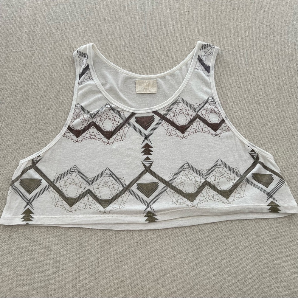 ARITZIA Workshop Soft Tribal Print Loose Crop Top